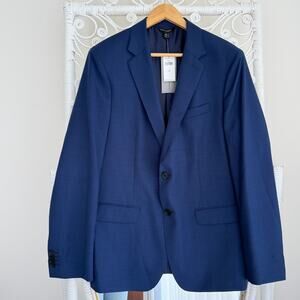 Banana Republic Blazer 42R Blue Italian Wool Reda Slim Fit Super 110s Sport Coat